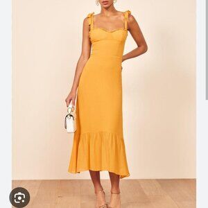Reformation Nikita Yellow Midi Dress